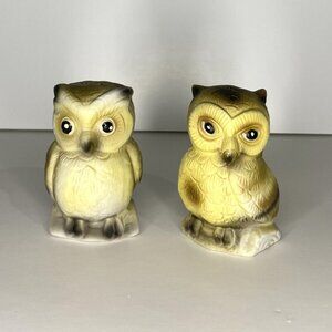 Ceramic Owl Pair of Salt & Pepper Shakers, Vintage
